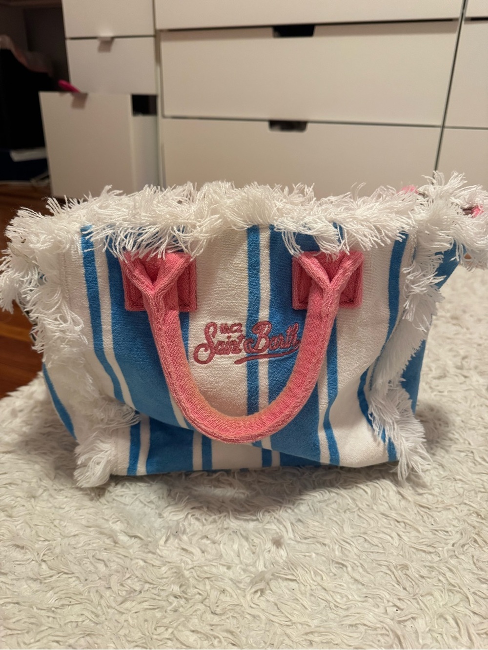 Saint Barth striped colored tote with crossbody